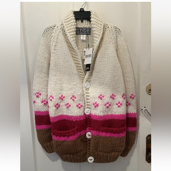 GOGO THE STRIPED CARDI SWEATER, BRAND NEW, TAGS ON - Picture 6 of 8